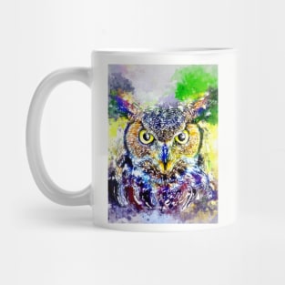 Watercolor Great Horned Owl Mug
